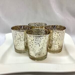 NWOT Darice David Tutera Gold Spot Plating Glass Votive Cups